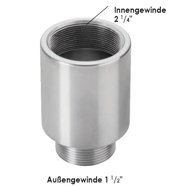 Vigor V2850 Adapter 2.1/4" -14UNS (KLANN) - 1.1/2" -Gewinde) auf 38 mm = 1 1/2