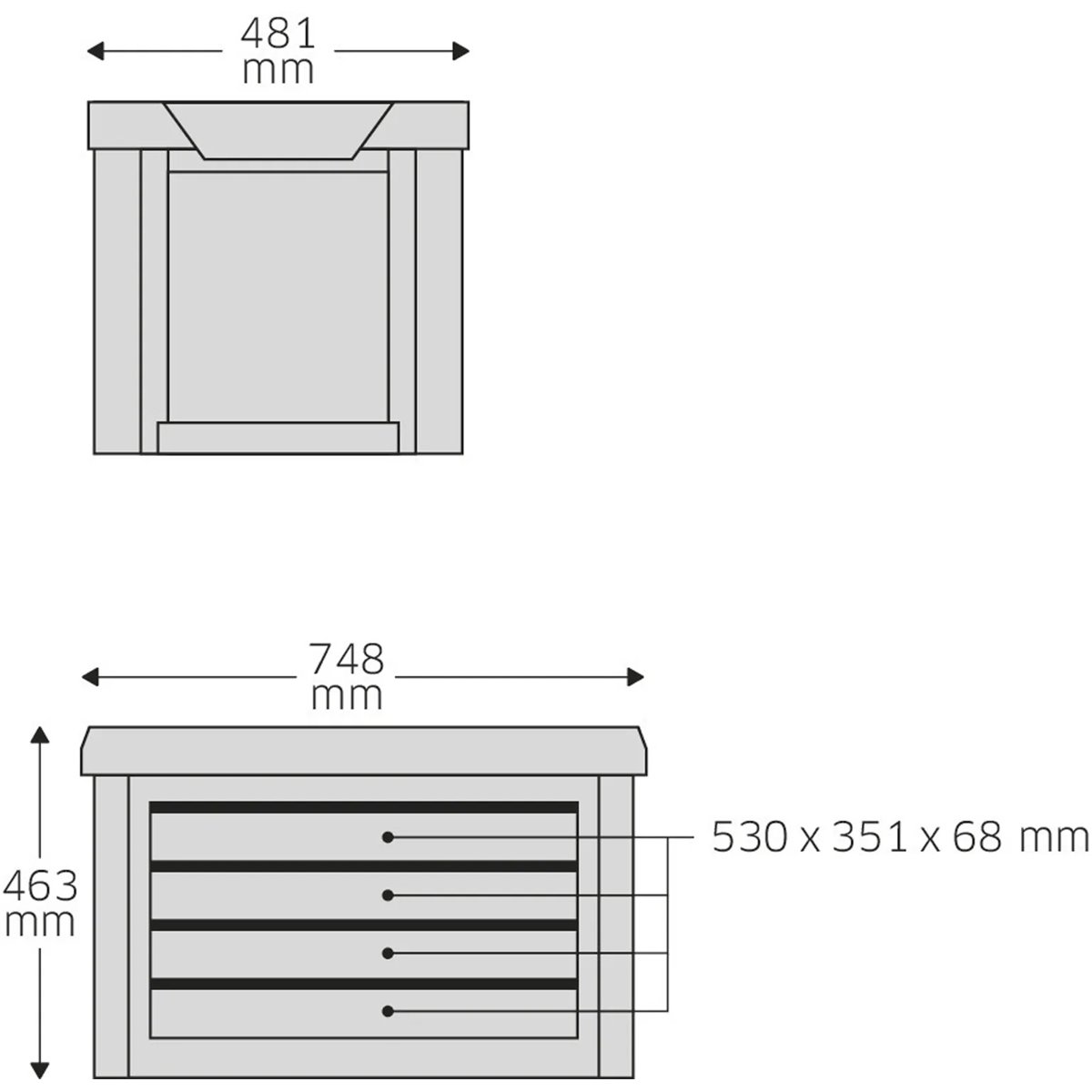 Stahlwille 93 TOP BOX Werkzeugtruhe 4 Schubladen