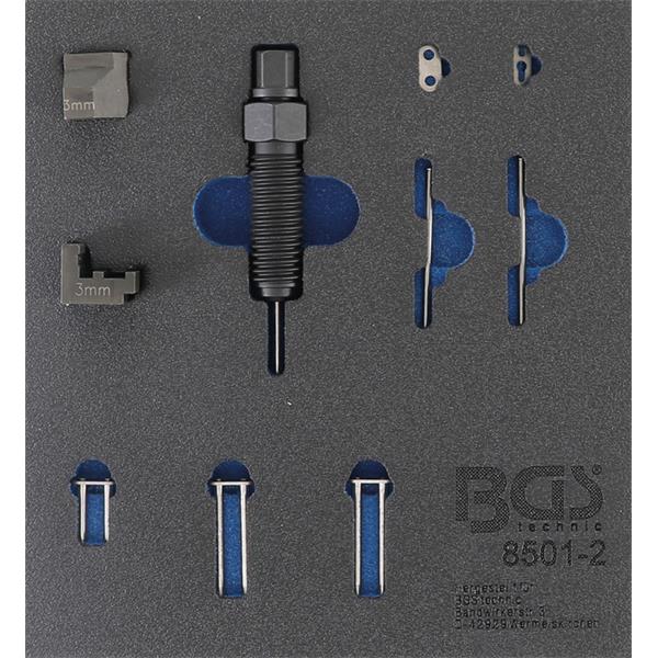 BGS 8501-2 Tool Tray 1/6: Supplementary Set for Ti ming Chain Riveting Device (BGS 8501), suitable fo