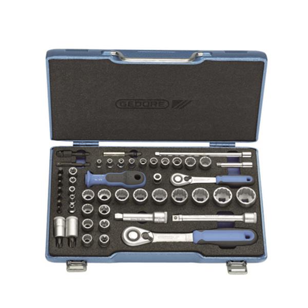 Gedore D 30 TX20 U-20 Socket set 3/8" + 1/4, 50 pc s