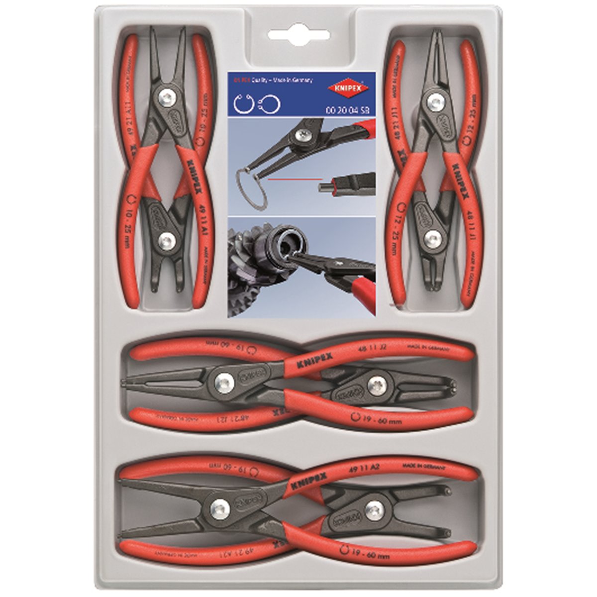 Knipex 00 20 04 SB SET OF CIRCLIP PLIERS 