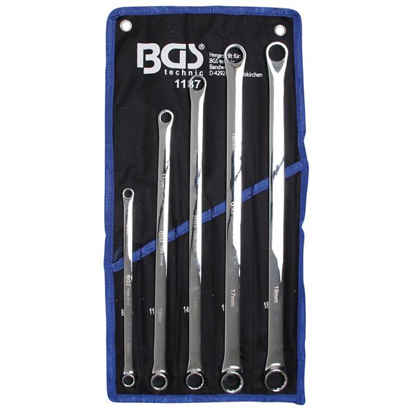 BGS 1187 Double Ring Spanner Set, extra long, 8 - 19 mm, 5 pcs.