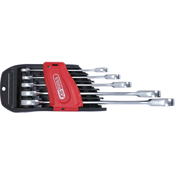 KS-Tools 503.5205 DUOGEAR+ Ringmaulschlüssel-Satz hlüssel-Satz mit Maul-Ratschenfunktion, 5-tlg.