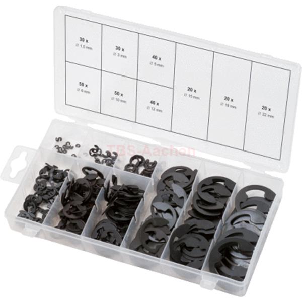 KS-Tools 970.0110 E-Ring circlips assortment, Ø1,5 -22mm, 300 pcs