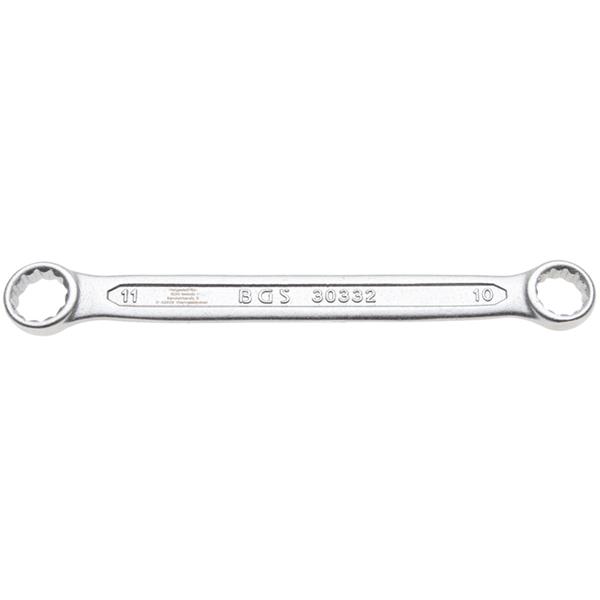 BGS 30332 Doppel-Ringschlüssel, extra flach, SW 10 x11 mm