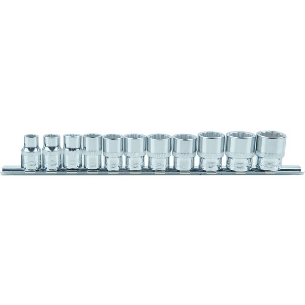 KS-Tools 918.0601 3/8" CHROMEplus 12-kant-Steckn s-Satz, lang, 11-tlg. 8-19mm