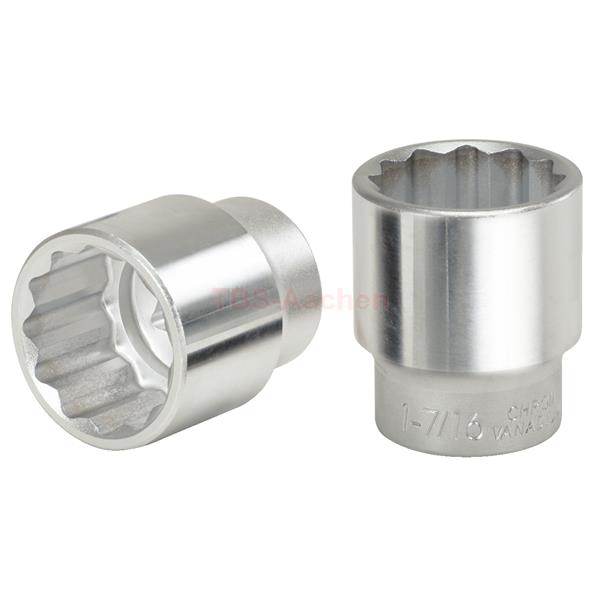 KS-Tools 911.0801 1" 12 point socket, short, 2.13/ 16"