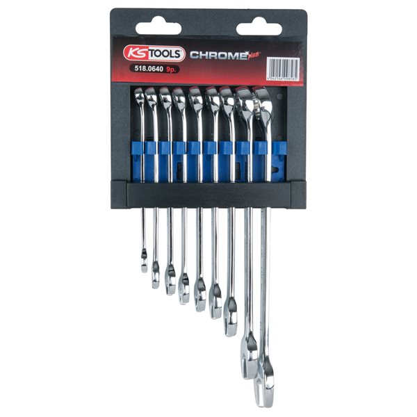KS-Tools 518.0640 CHROME+ Ringmaulschlüssel-Satz,9 