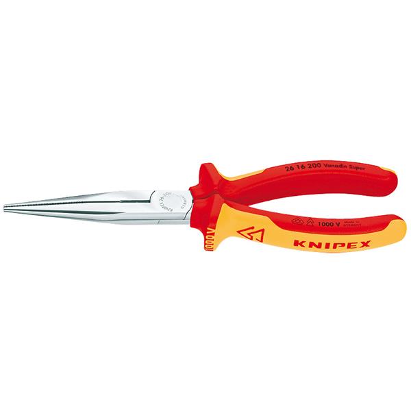 Knipex 26 16 200 SB Flachrundzange mit Schneide 