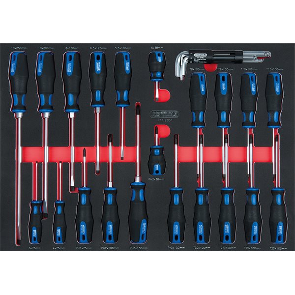 KS-Tools 711.1029 SCS Screwdriver set, 29 pcs, 1/1 system insert