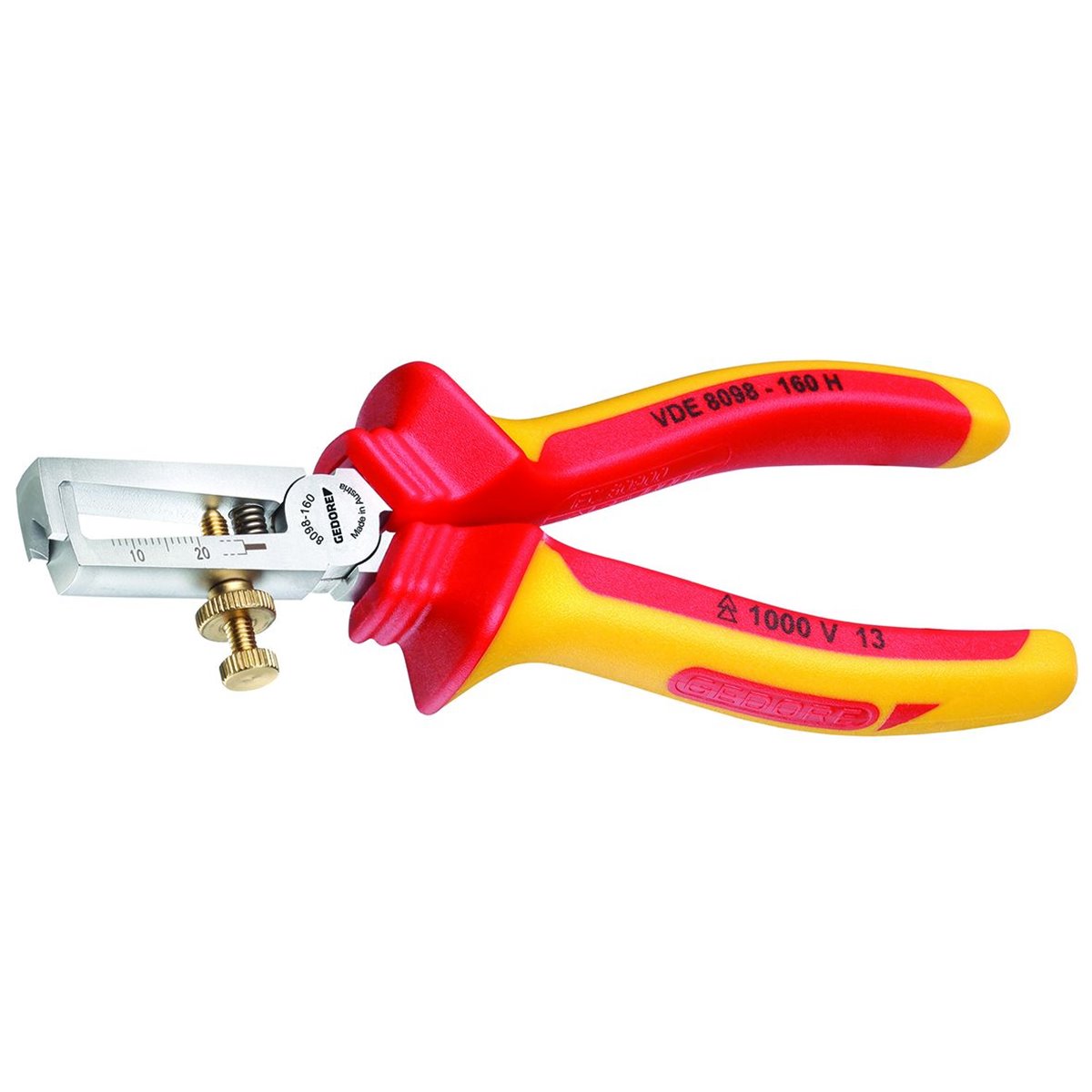 Gedore VDE 8098-160 H VDE Stripping pliers with VD E insulating sleeves 160 mm