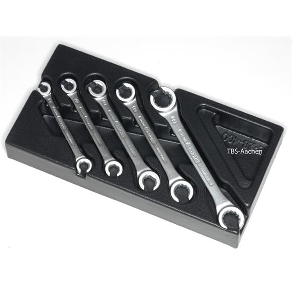 Gedore 1500 ES-400 Set of open flare nut spanners in 1/3 ES tool module