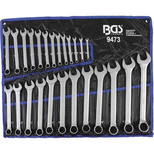 BGS 9473 Combination Spanner Set, Inch Sizes, 1/4" - 1.1/4", 25 pcs.