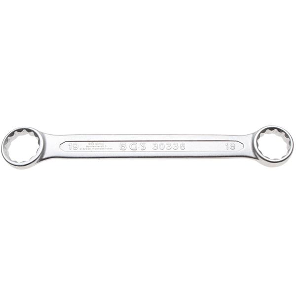 BGS 30336 Doppel-Ringschlüssel, extra flach, SW 18 x19 mm