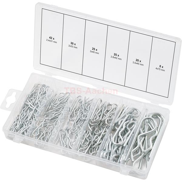 KS-Tools 970.0060 Spring split pins assortment, 1. 8x33-3.9x75, 150 pcs