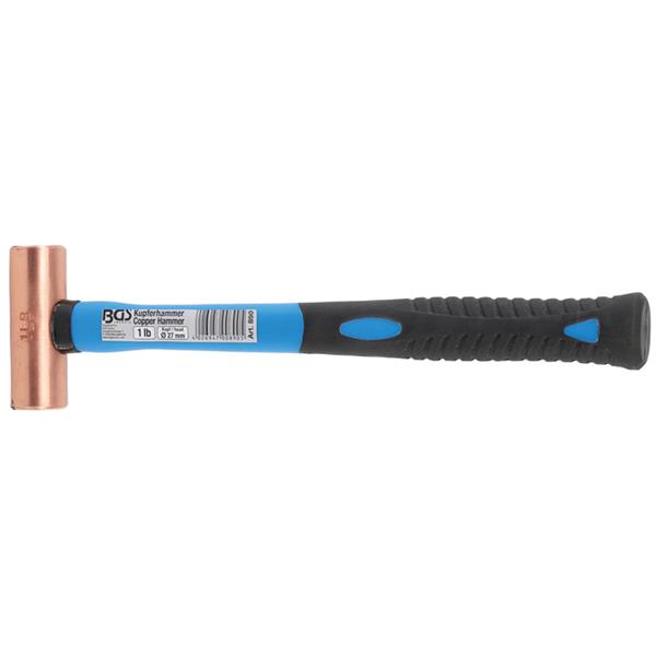 BGS 890 Copper Hammer, Fibreglas Shaft, Ø 27 mm, 4 54 g (1 lb) Head