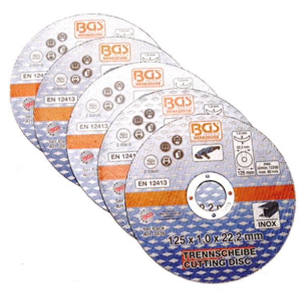 BGS 3936 Cutting Discs for Stainless Steel, Ø 125 x 1.0 x 22.2 mm, 5 pcs.