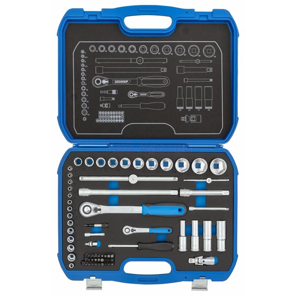 Gedore 19 BMC 20 Steckschlüssel-Satz 1/4"+1/2" 69-teilig
