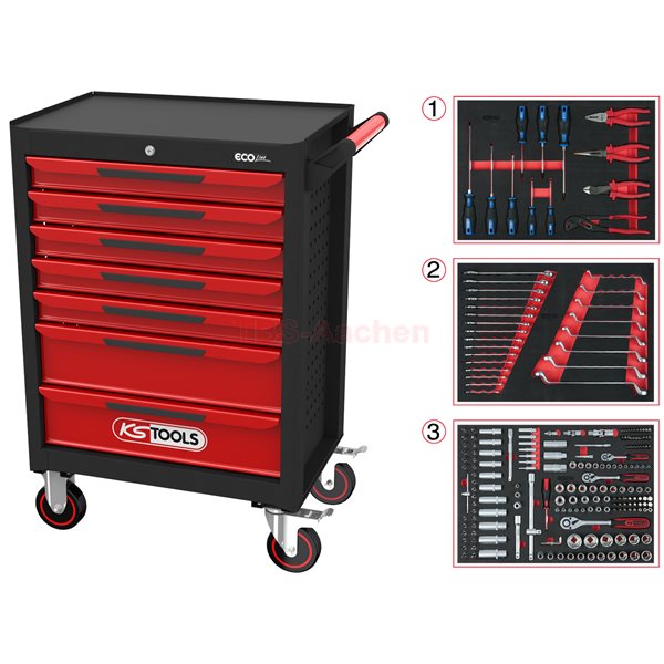 KS-Tools 897.7215 ECOline Tool cabinet with 7 drawers and 215 premium tools