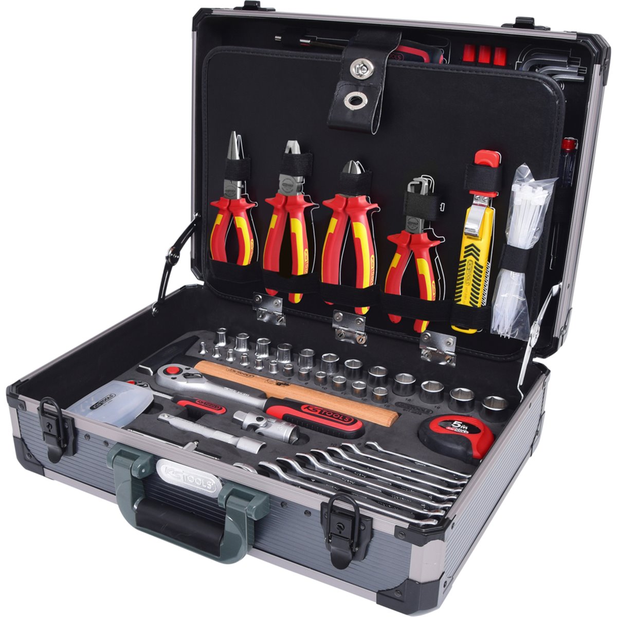 KS-Tools 911.0628 1/4" + 1/2“ Electrians tool set, 128 pcs