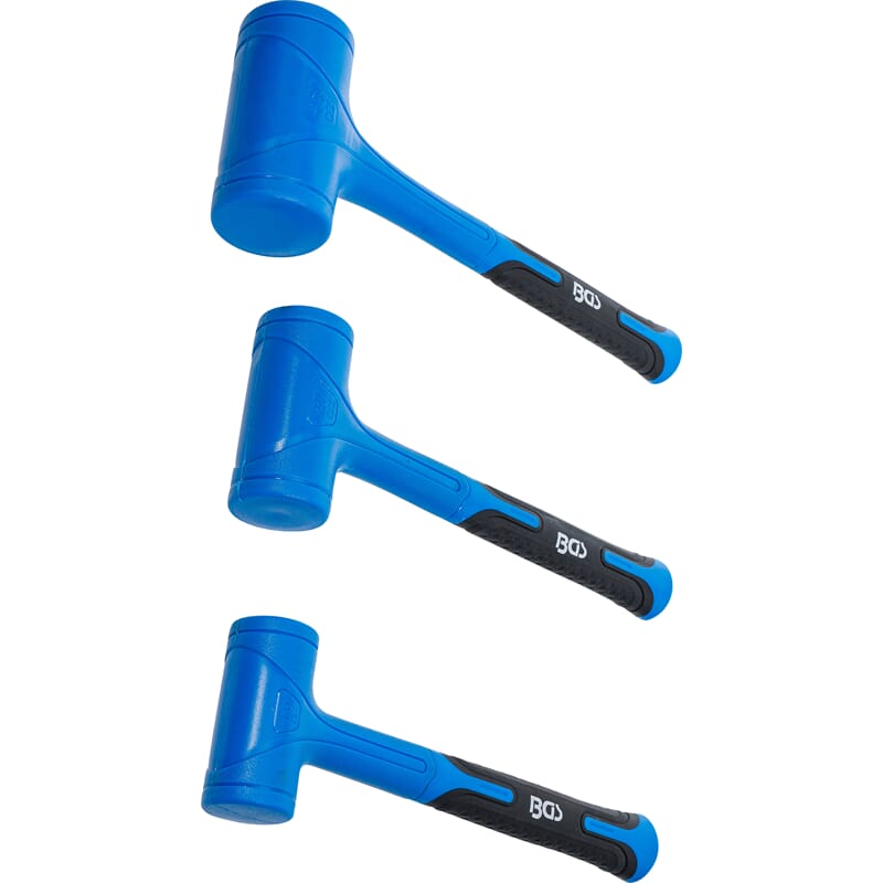 BGS 74442 Dead Blow Hammer Set, Soft Head, Ø 47 / 55 / 65 mm, 450 / 765 / 1275 g, 3 pcs.