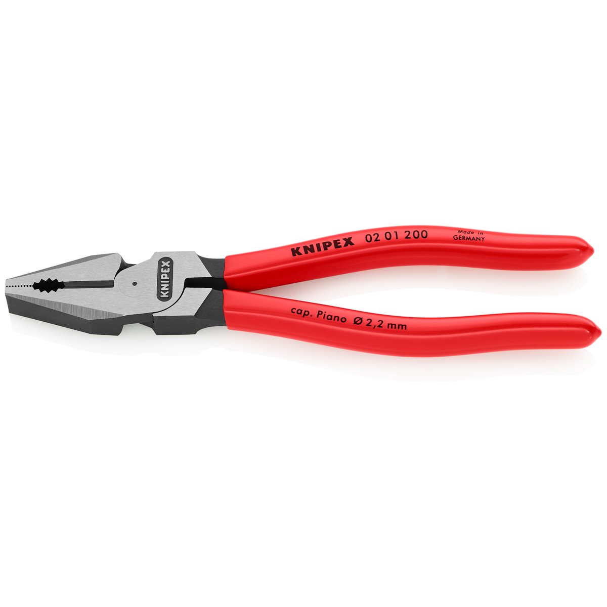 Knipex 02 01 200 High Leverage Combination Pliers black atramentized plastic coated 200 mm