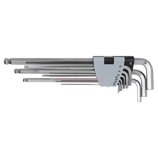 KS-Tools 964.0520 STAINLESS STEEL Hex key set, bal l end, extra long, 9 pcs