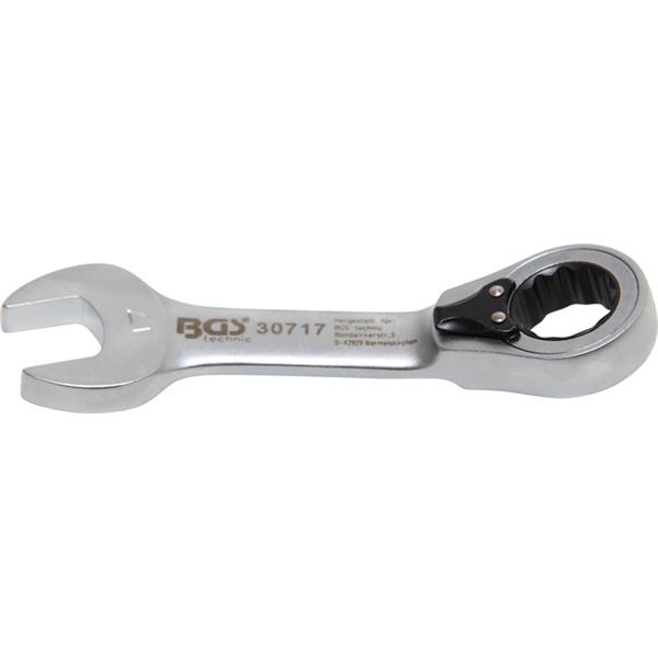 BGS 30717 Ratchet Combination Wrench, short, rever sible, 17 mm