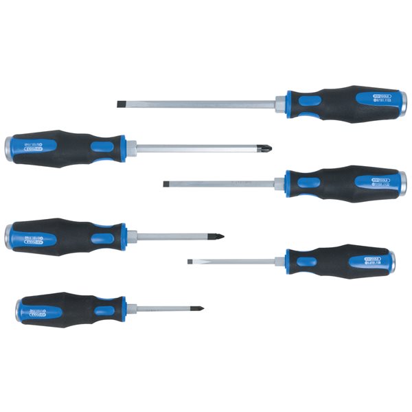 KS-Tools 151.1165 ERGOTORQUEmax hammer cap screwdr iver set, 6 pcs slotted, PZ