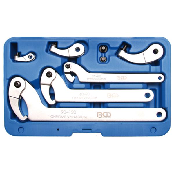 BGS 8542 Hook Wrench Set, 35 - 120 mm, 8 pcs. 