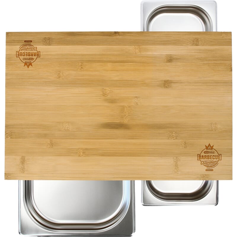 KS-Tools 100225 Cutting Board with 3 stainless steel bowls