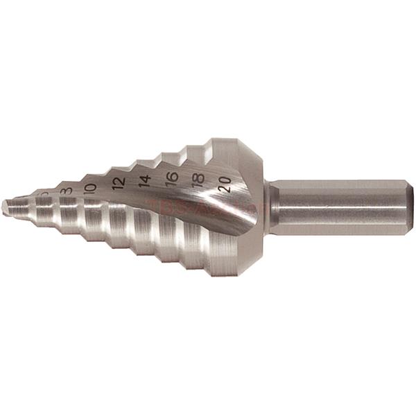 KS-Tools 330.2371 HSS Stufenbohrer extra kurz,Ø 4- 