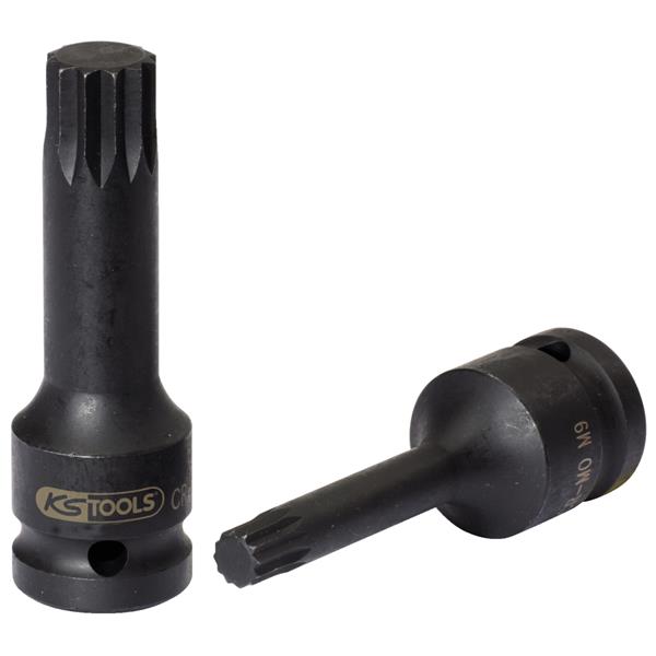 KS-Tools 911.0946 1/2" Impact bit socket for splin e( XZN) screws, long, M5