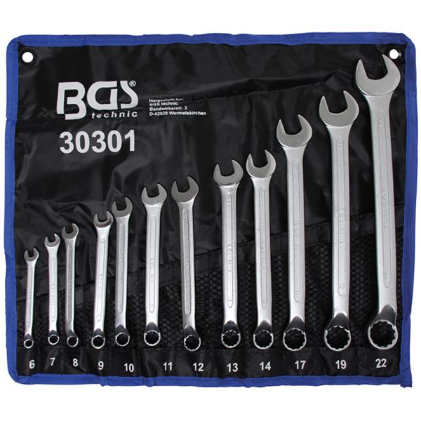 BGS 30301 Combination Spanner Set, offset, 6 - 22 mm, 12 pcs.