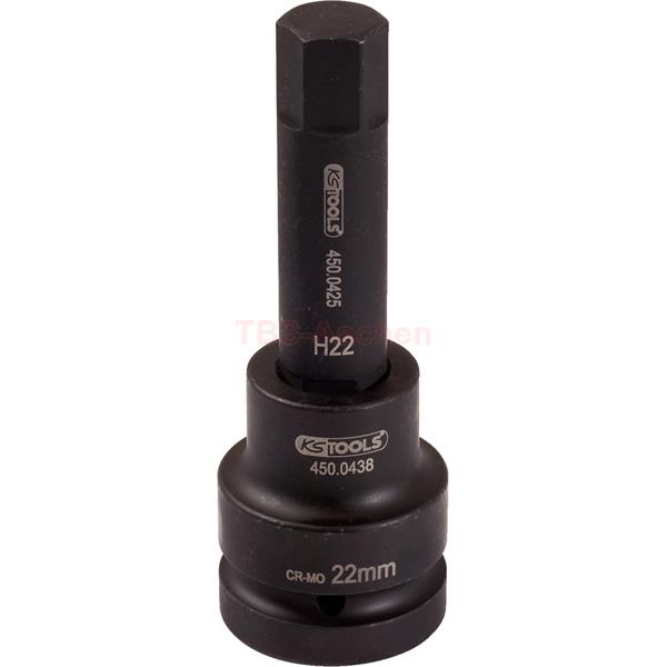 KS-Tools 450.0496 1" Impact bit socket, hexagon, l ong, 30mm