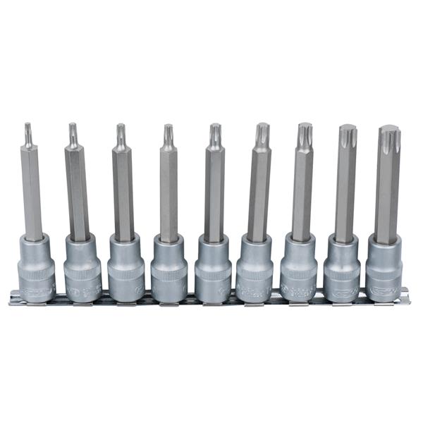 KS-Tools 911.1520 1/2" Bit-Stecknuss-Satz TX lang 9-tlg., T20-T60