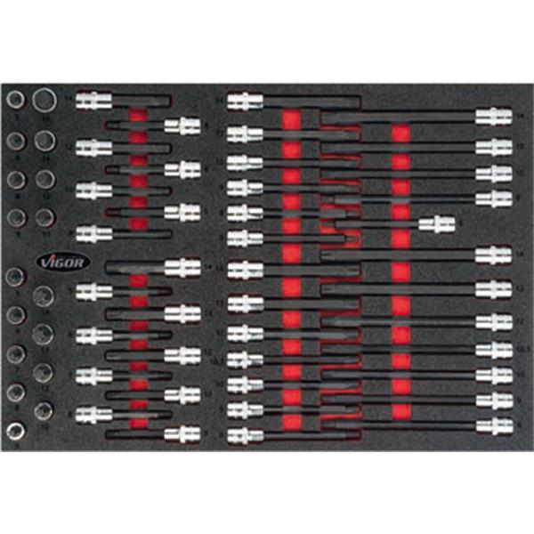 Vigor V4727 Screwdriver socket assortment 1/2&quot;