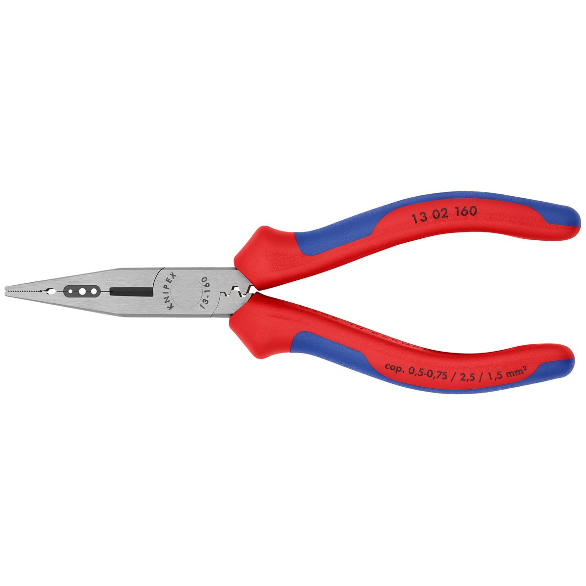 Knipex 13 02 160 Electricians' Pliers black atramentized with multi-component grips 160 mm