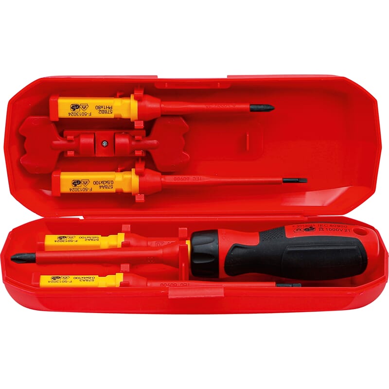 BGS 35813 VDE Screwdriver Set, with Interchangeabl e Blades, 8 pcs.