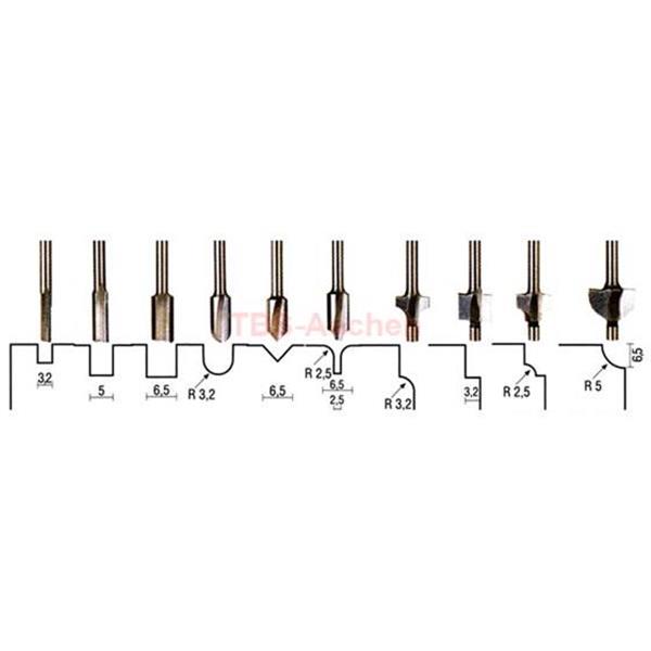 Proxxon 29020 HSS Holz-Profilfräserset, 10-tlg.
