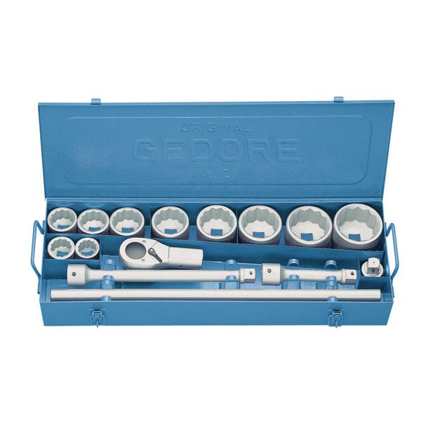 Gedore D 21 EMU-10 Socket set 1" 15 pcs UD 36-80 m m