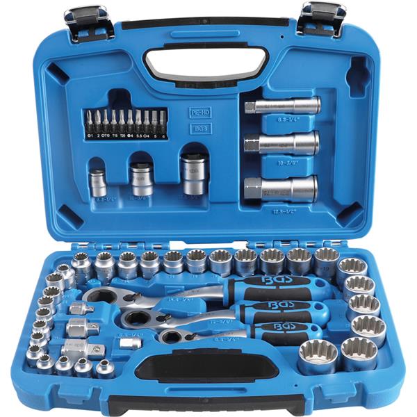 BGS 2181 Go-Through Socket Set, Gear Lock, 4.5 - 2 5 mm, 52 pcs.