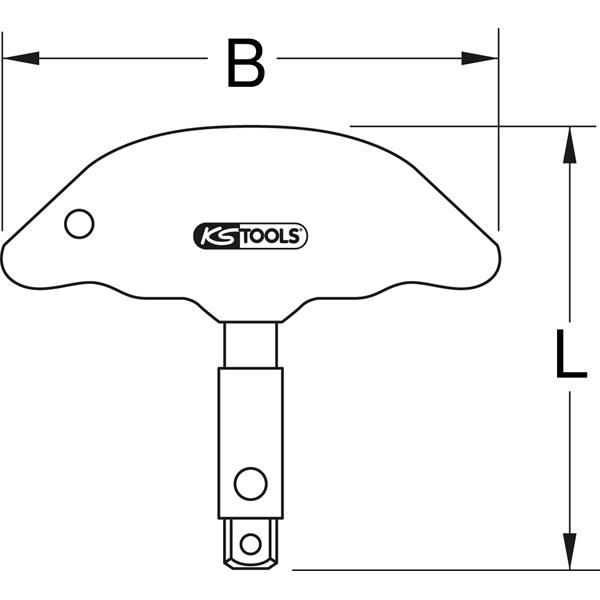 KS-Tools 516.1414 T-handle box wrench, 3/8"