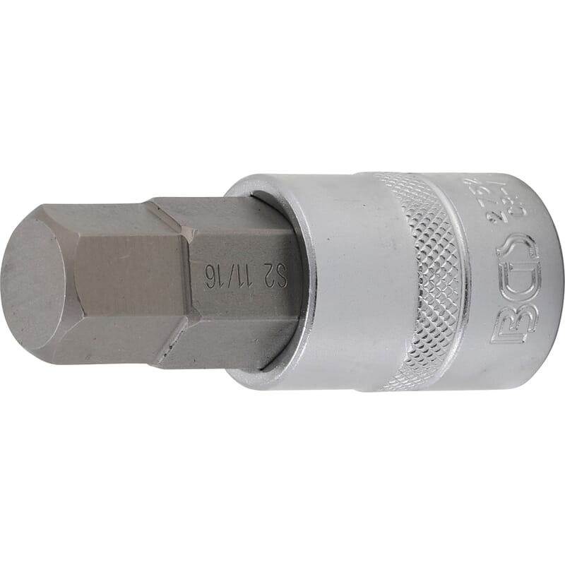 BGS 2752 Bit Socket, length 70 mm, 12.5 mm (1/2") Drive, internal Hexagon 11/16"