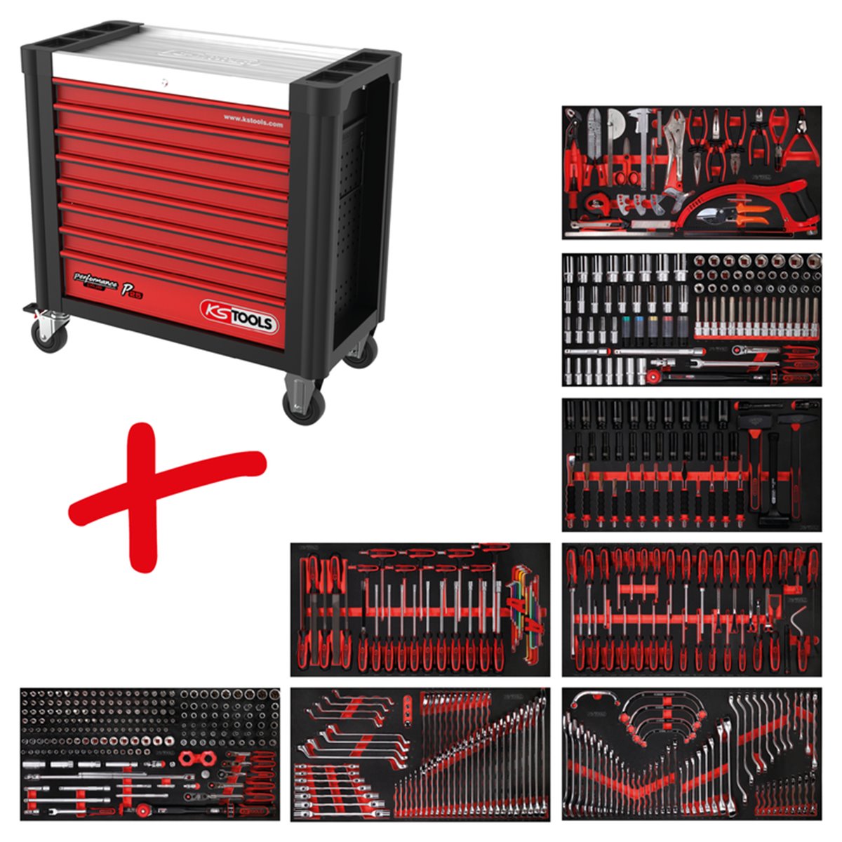 KS-Tools 825.8564 PERFORMANCEplus Werkstattwagen 564-teilig, P25