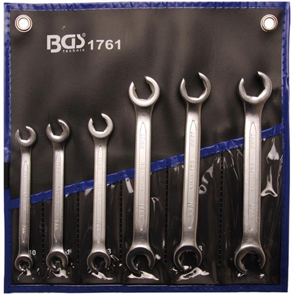 BGS 1761 Double Ring Spanner Set, open Type, 8 x 1 0 - 17 x 19 mm, 6 pcs.