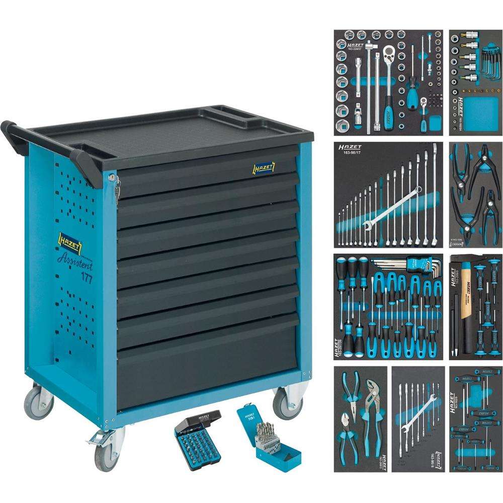 Hazet 177 7 217 Werkstattwagen Assistent 217teilig Tool Trolley